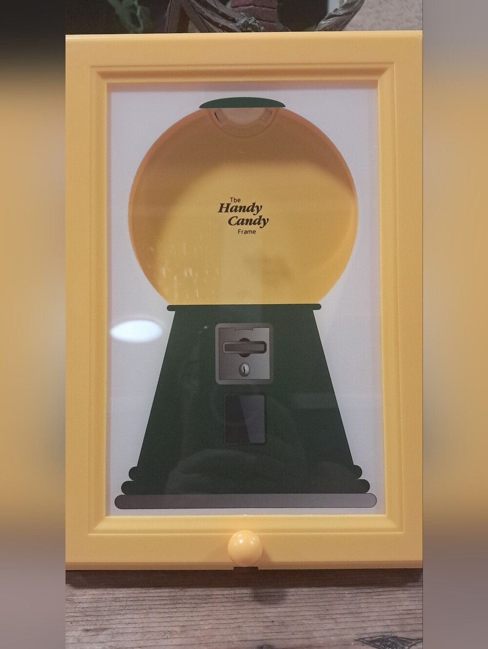 Yellow Gumball Machine Wall Frame